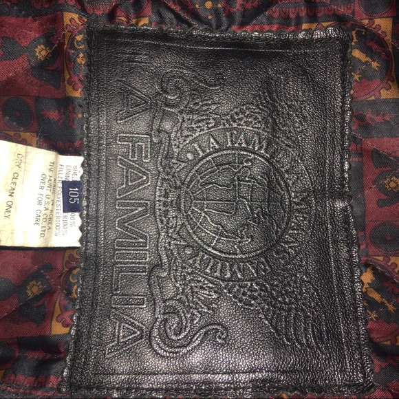 Shearling fur leather bomber jacket large black - Picture 7 of 8